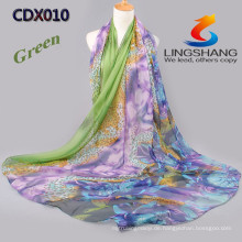 Lingshang Leopard heiße Verkaufsblume druckte Mädchenkleid späteste Artart und weise magischer Schal Chiffon- Schal